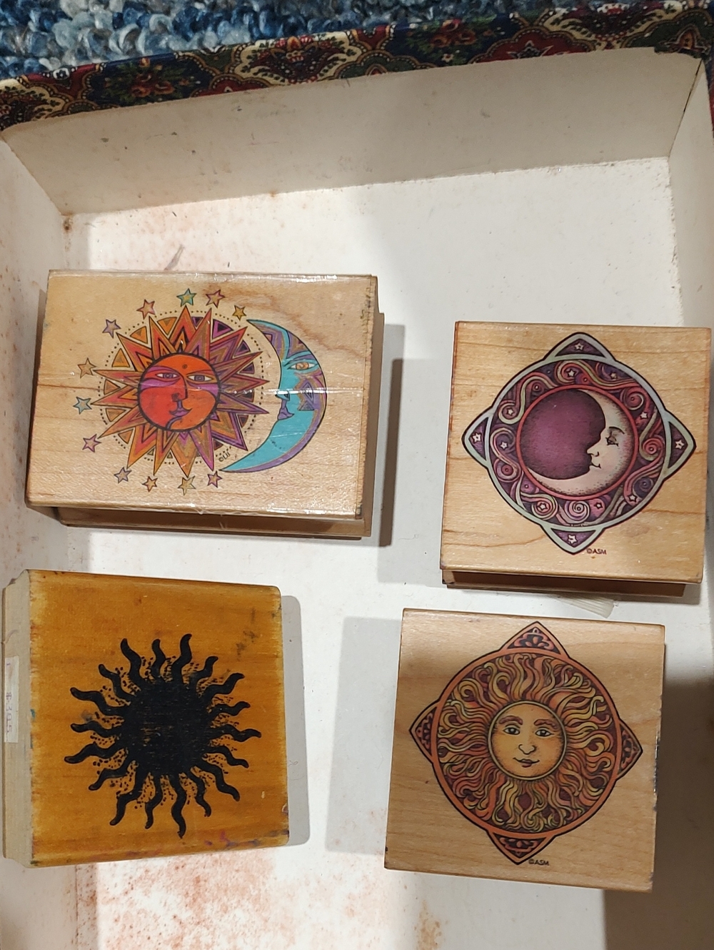 Sun Moon Celestial Rubber Stamps Set Of 4